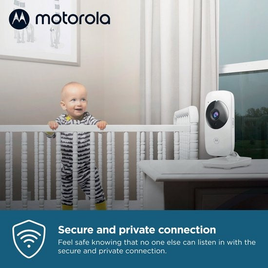 Motorola Babyphone für Kinderzimmer - VM482 - Babyphone mit Kamera - Infrarot-Nachtsicht - Digitaler Zoom - Temperaturüberwachung - Weiß