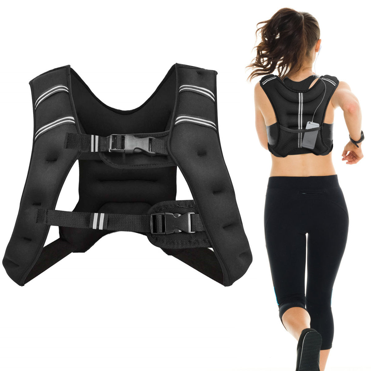 Coast 15KG Gewichtsweste - mit reflektierenden Streifen und verstellbarem Gurt