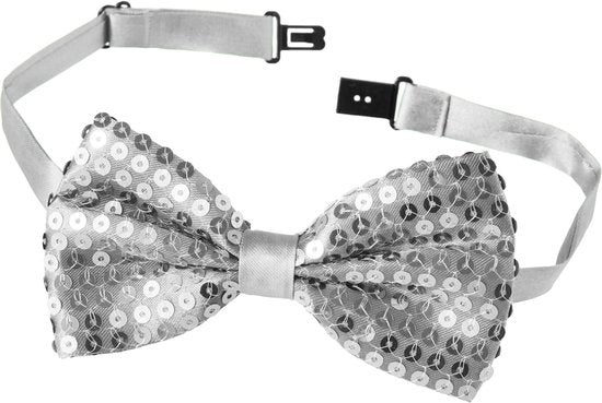 dressforfun - Paillettenfliege - Silber - Kostüm Karneval - Halloween - Verkleiden - Partykleidung - Karnevalskleidung - Party - Partykleidung