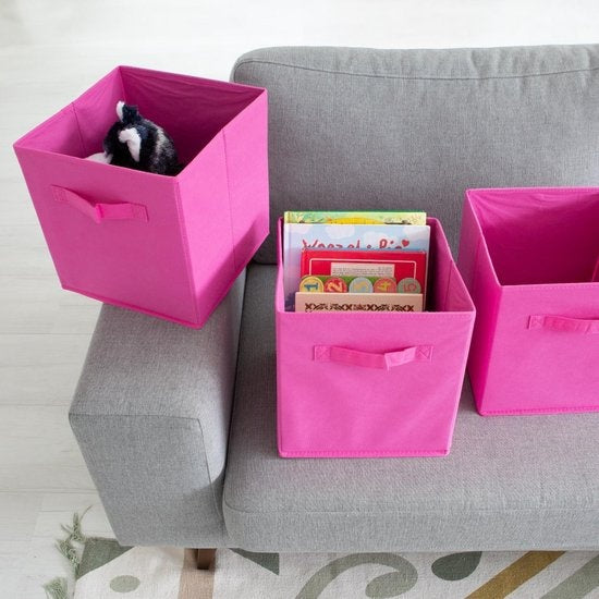 LifeGoods Kleiderschrank-Organisatoren - 6 Stück - 20L - Textil - Rosa