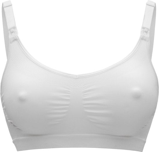 Medela Keep Cool BH – Nahtloser Still-BH – Schwangerschafts-BH mit 2 atmungsaktiven Zonen – Soft-Touch-Material – Weiß – Größe XL