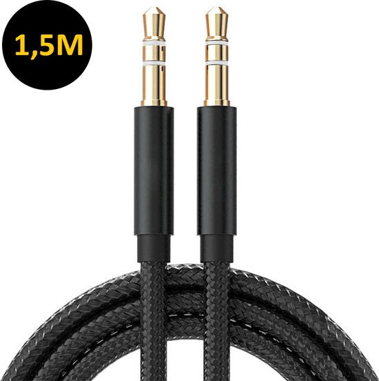 ThunderGold Aux-Kabel – Audiokabel 3,5 mm – Klinkenstecker-Kabel – Stecker auf Stecker – 1,5 Meter