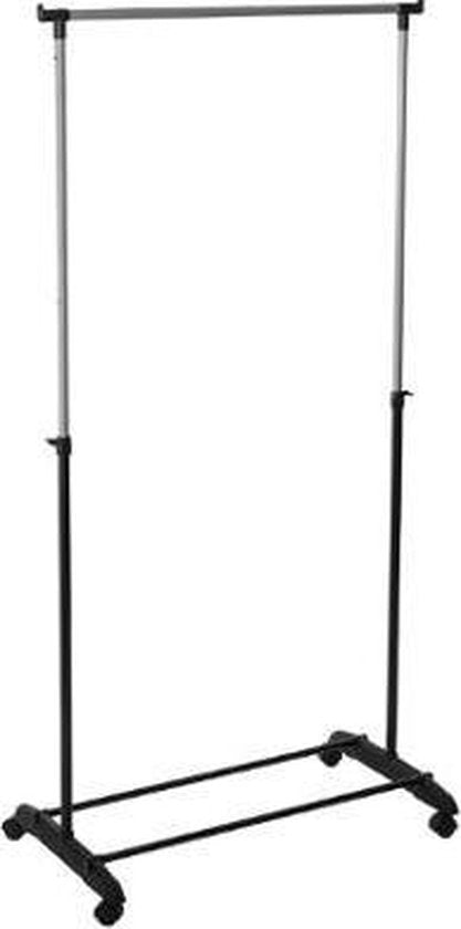 5Five Kleiderständer mit einer Stange – Kunststoff/Metall – schwarz – 80 x 42 x 160 cm