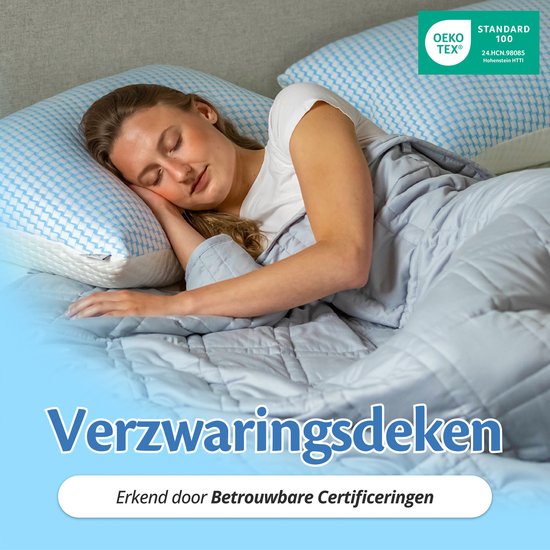 Ella Gewichtsdecke 7 kg – OEKO-TEX-zertifizierte Baumwoll-Gewichtsdecke 135 x 200 cm – Weighted Blanket – Gewichtsdecke – Grau
