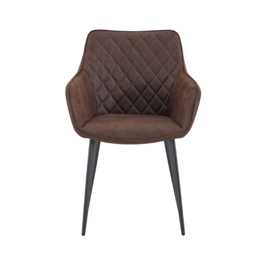 Multifurn Elin Esszimmerstühle – 2er-Set – Kunstleder – 59 x 44 x 82 cm – Braun