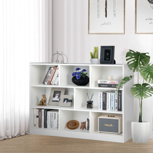 Coast Kinderbücherschrank – 3 Ebenen – 8 Einlegeböden – weiß – 122 x 32 x 93 cm