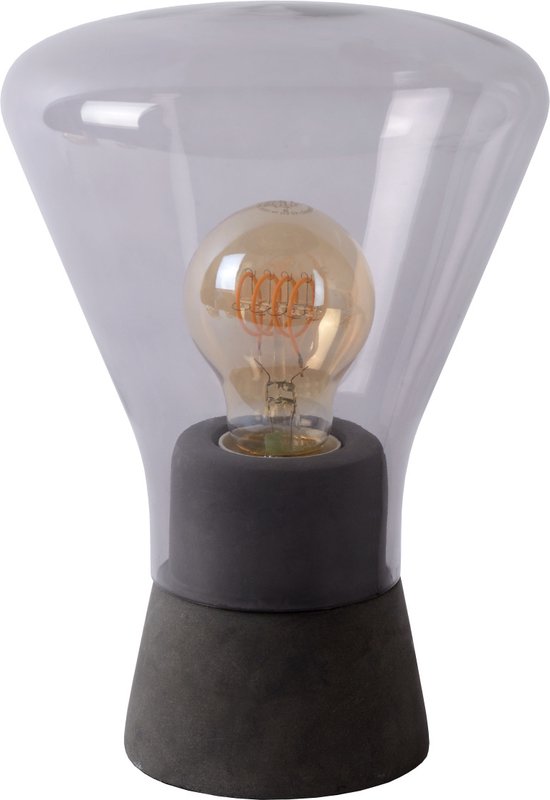 Lucide BARRY Tischlampe – Ø 16,5 cm – 1xE27 – Fumé