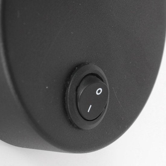 Spot-Wandleuchte Acier 3337ZW Schwarz, E27-Fassung, dreh- und neigbar, Metall, Mexlite