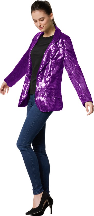 Dressforfun Faschingskostüm Paillettenmantel Lila – Damen – Größe XL