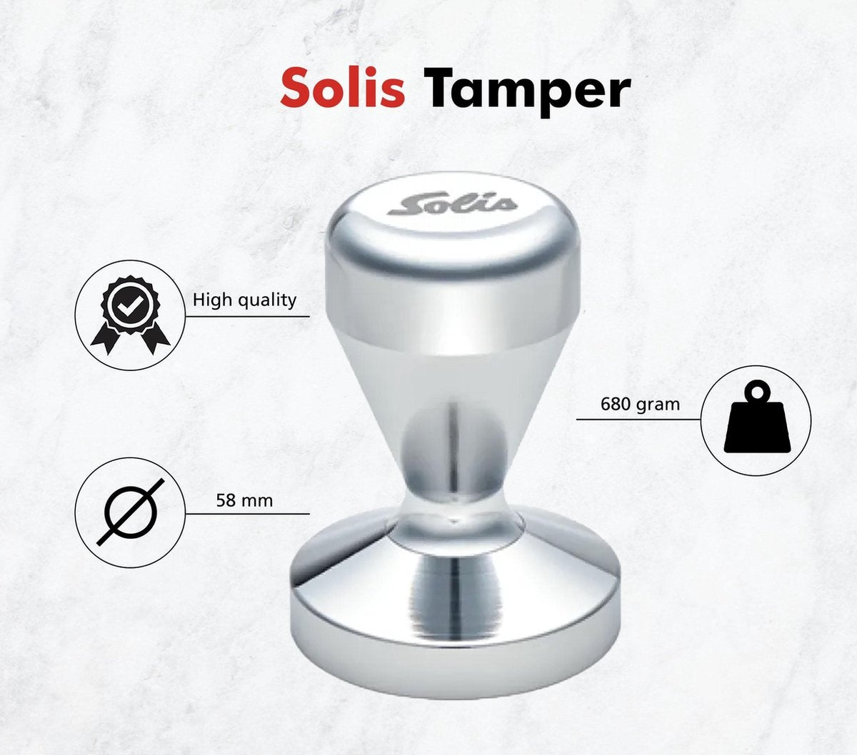 Solis Tamper 58 mm - Geeignet für 58 mm Portafilter