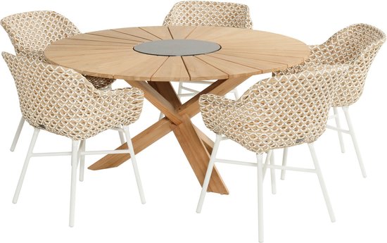 Hartman Provence Runder Gartentisch 150 cm – Natur-Teakholz