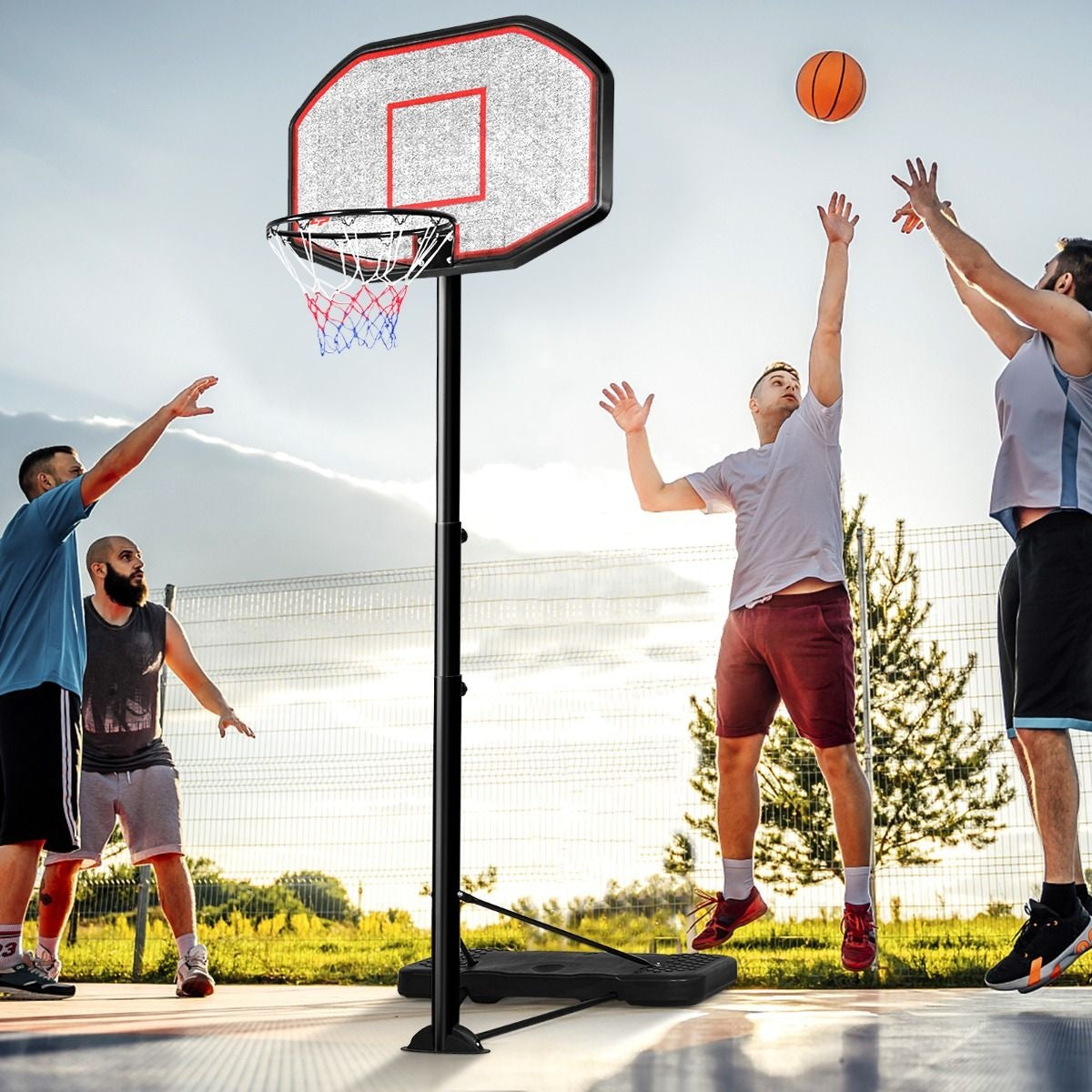 Coast Basketball Pole - Basketball Ring mit Ständer - 220-305 cm Höhe - Schwarz