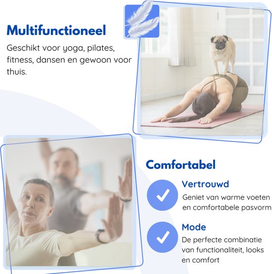 Hilvard Pilates Socken - Yoga Socken - Knöchelsocken - 3 Paar - Schwarz und Weiß - Rutschfeste Socken - Einheitsgröße