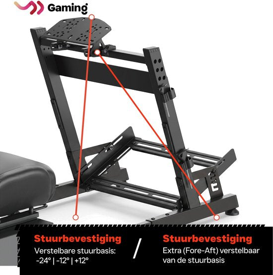 VDD Gaming für Sim-Racing-Cockpit – Schwarz auf Schwarz – Aluminium