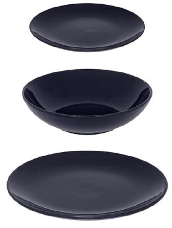 Secret de Gourmet Geschirrset Colorama uni – 18-teilig – blau – Essgeschirr – Tischgeschirr – 6 Personen