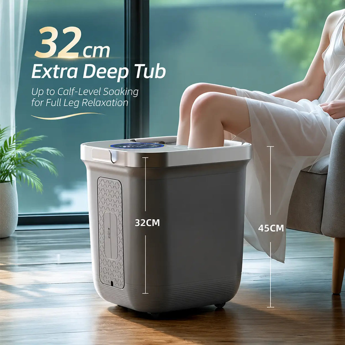 Kasj Z201 Elektrisches Fußbad-Massagegerät mit 6 Rollen – UV-Sterilisation