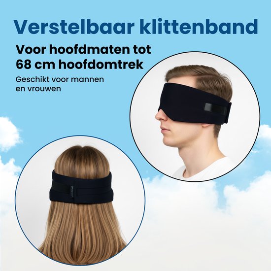 PurelyGoods® Schlafmaske – Augenmaske – Lichtundurchlässig – Für Männer und Frauen – Baumwolle – Schwarz