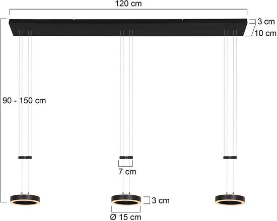 Steinhauer - Pendelleuchte - Piola - schwarz - Acryl Metall - Designleuchte - LED - 3501ZW