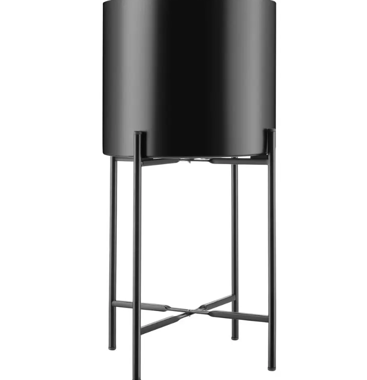 tectake Pflanzenständer Mine - 2er Set - Pulverbeschichteter Stahl - Schwarz