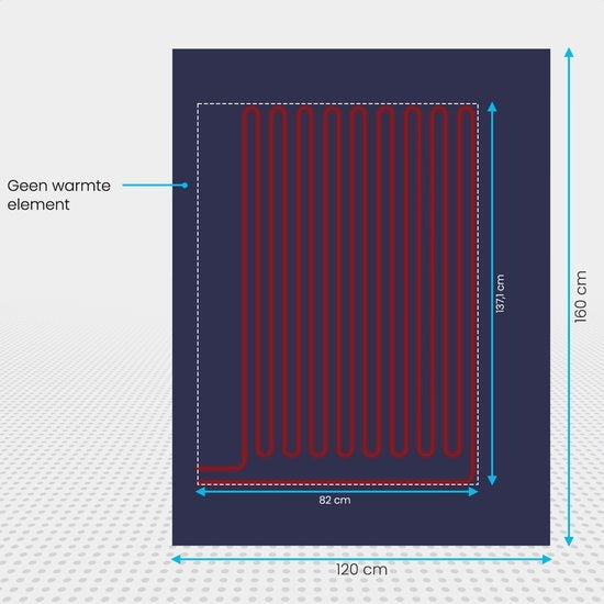 Auronic Electric Blanket - Wärmedecke - 9 Wärmestufen - 1 Person - 160x120cm - Blau