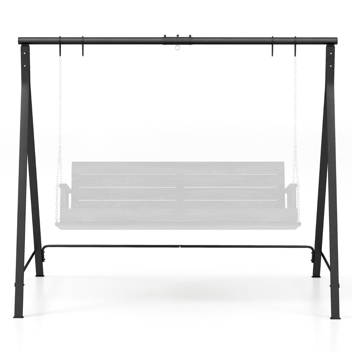Coast Frame für Swing Bench/Hangchair - 5 Aufhängeringe - Metall Schwarz -210 x 115 x 175 cm - Max 160kg
