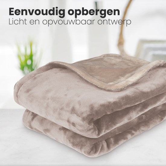 Auronic Electric Heat Blanket - Überdecke - 2 Personen - 3 Wärmestufen - Mit Timer - 200 x 180 cm - Taupe