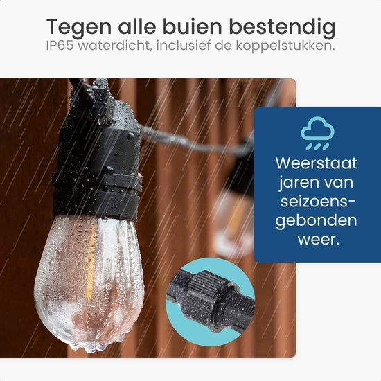 Gologi Lichterkette für Innen und Aussen - Lichtgirlande 10M - Gartenbeleuchtung LED - Warmes Umgebungslicht 2700K - Wasserdicht - Intelligente Beleuchtung mit App - Verkettbar bis zu 25M