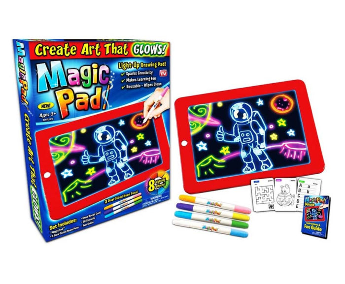 MediaShop Magic Pad – Leuchtende Zeichenplatte – 34-teilig