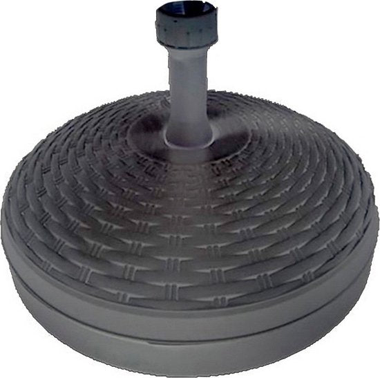 Sonnenschirmfuß Rattanoptik - rund - anthrazitgrau - D45 cm - 20 Liter - Kunststoff - befüllbar