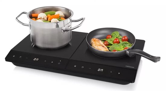 Tristar Deluxe Induktionskochfeld 3500W - IK-6162 - 2 Kochzonen - Timer bis zu 180 min - Schwarz