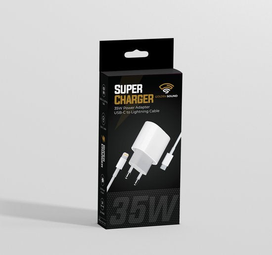 Golden Sound 35W Original Super Fast Charger - Lightning Ladegerät geeignet für Iphone - Ladegerät - 2 Meter mit Ladestecker