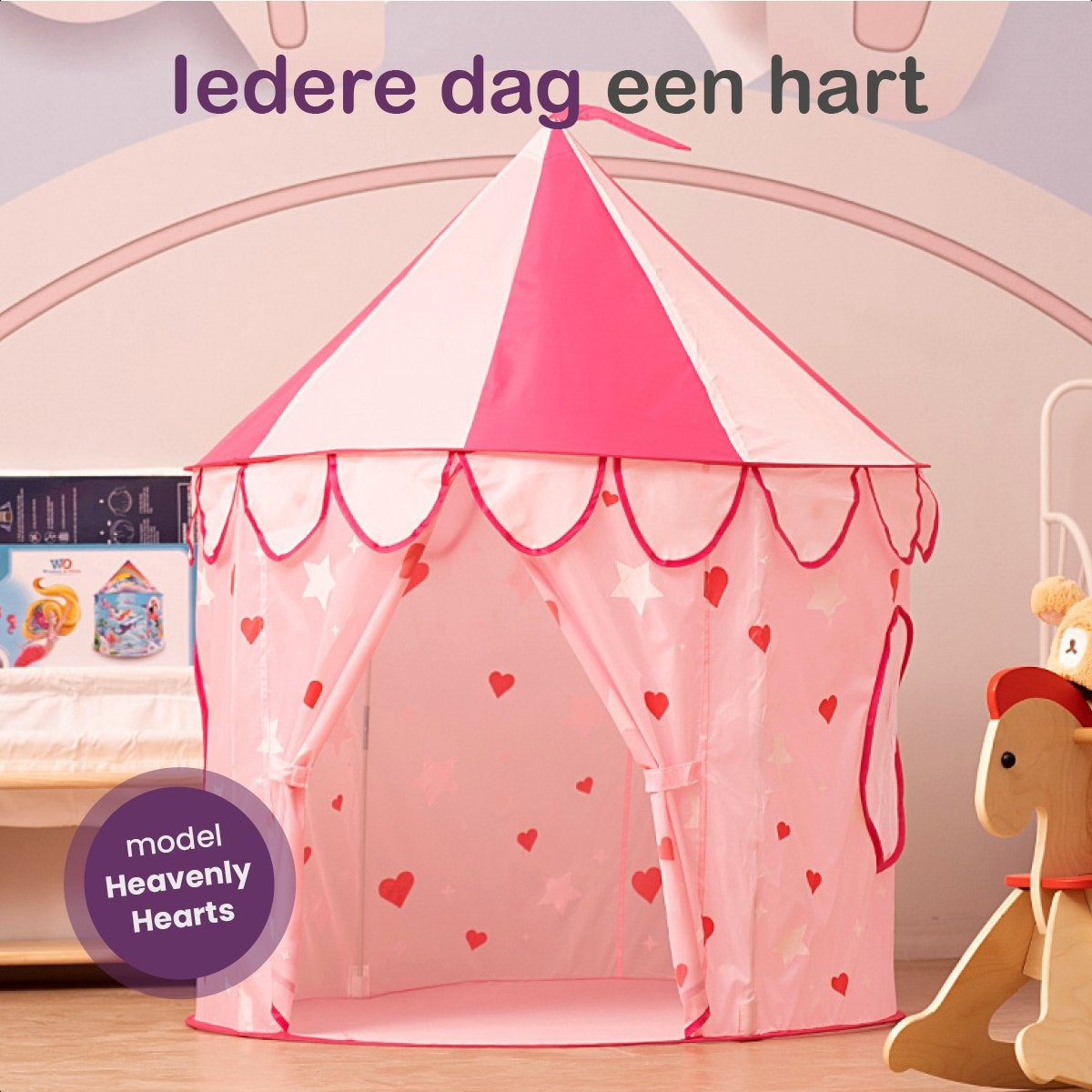 Gofun Heavenly Hearts Speeltent - Voor Kinderen Vanaf 3 Jaar - Buiten en Binnen - Speeltentje - Voor meisjes - Roze