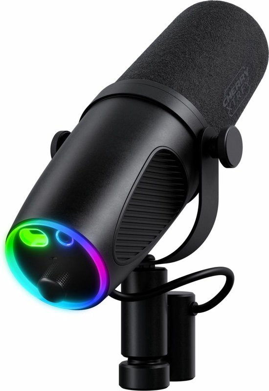 CHERRY XTRFY Ngale X – Mikrofon – USB & XLR – dynamisch – RGB – 2 m Kabel – Schwarz