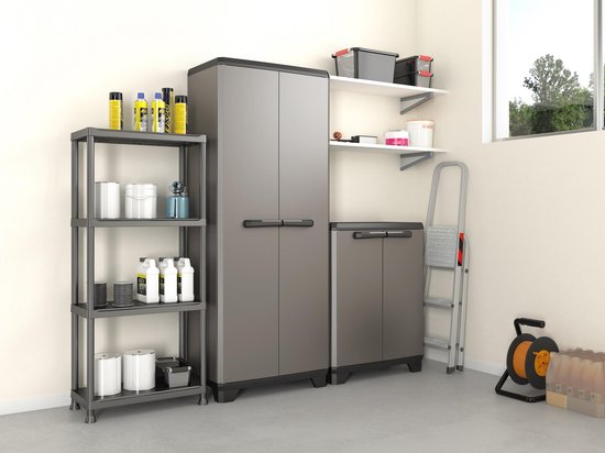 Keter Regal Plus 60/4 – Aufbewahrungsregal mit 4 Einlegeböden – 60 x 30 x 135 cm – Schwarz