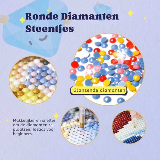 Rubye® Diamantmalerei - Diamantmalerei Erwachsene - Diamantmalerei Kinder - Diamantmalerei Komplettpaket - Winterhaus -30x30cm