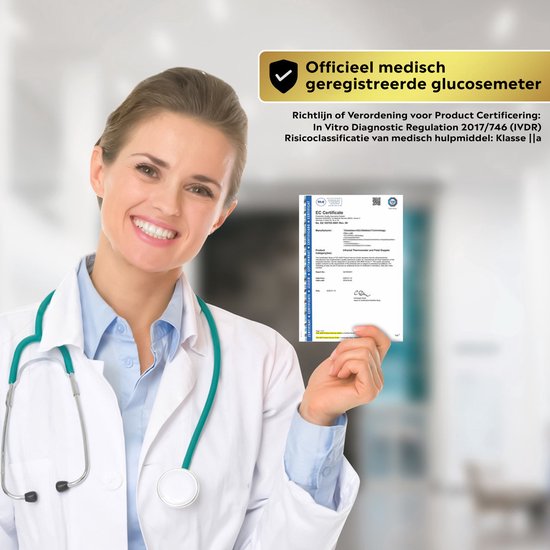 MostEssential Premium Blutzuckermessgerät Starter Kit - Blutzuckermessgerät - Diabetes Messgerät - Alles in einem Set - Inklusive Aufbewahrungstasche, Stechhilfe, 10 Teststreifen & 10 Lanzetten