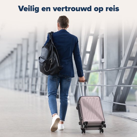 TRVLMORE Handgepäck Koffer - 45L - TSA Zahlenschloss - Leichtgewicht - erweiterbar - Trolley - 54x36x22cm - Rose Gold