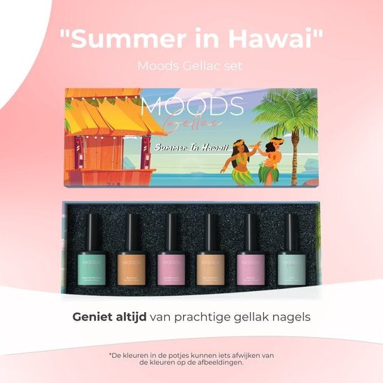 Moods Gel Polish 6-teiliges Set - Gel-Nagellack - 8ML - Sommer auf Hawaii - Gellack - Nägel - Gel Polish Starter Pack - Pastellfarben
