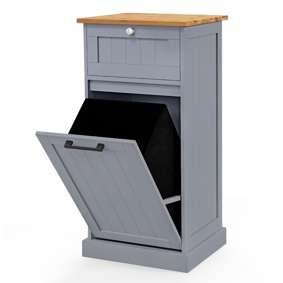 Coast Kleiderschrank mit Wäschekorb – Schublade und Stauraum – Bambus und MDF – weiß und natur – 40 x 37 x 82 cm