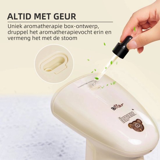 Bear Kleiderdampfer 1300 W – Tragbarer Handdampfer mit Aroma-Option – 230 ml Tank – Schnelle Aufheizung & kräftiger Dampf – Für alle Stoffe