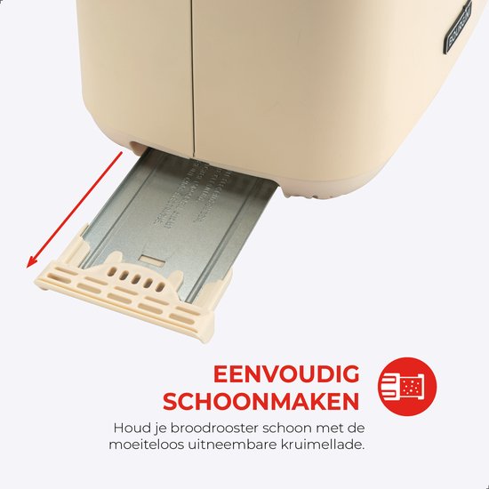 Bourgini Harmony Toaster - Elemente aus echtem Buchenholz - Toaster- Extra hoher Brotheber und 2 breite Brotschlitze - 7 Heizstufen