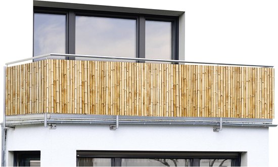 Balkon-Sichtschutz mit Bambusmuster, 5 m x 85 cm