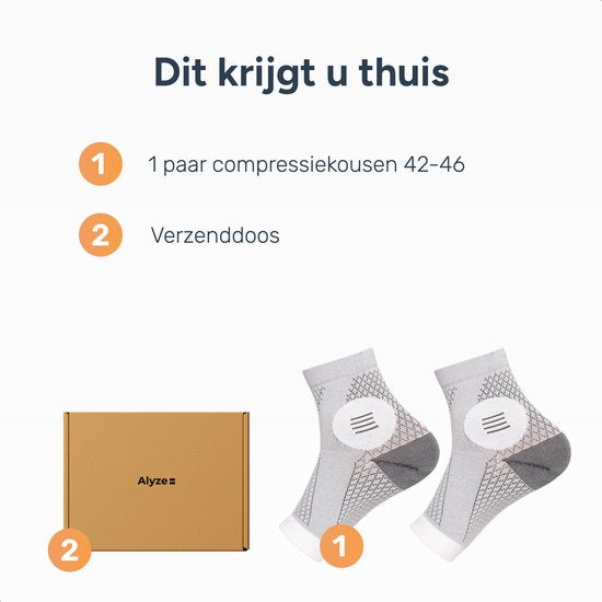 Alyze Neuropathie Socken - Größe 42-46 - Kompressionsstrümpfe - Medizinische Stützstrümpfe - Diabetes - Bett - Schlafsocken - Durchblutung & Laufen