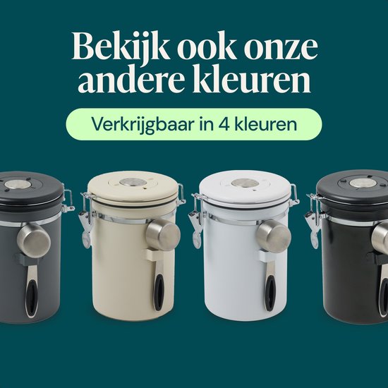 Castagnola Kaffeevorratsbehälter 1,8L - Mattschwarz - Luftdicht mit CO2-Auslass - 600 Gramm - 12,5 x 12,5 x 19 cm