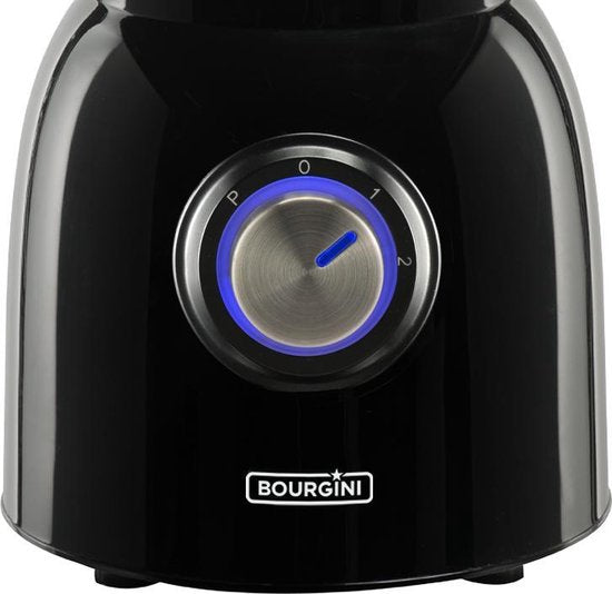 Bourgini Nostalgic Blender Schwarz 1.5L - Glaskrug - Schwarz - Eiszerkleinerer - Mixer - 600 Watt
