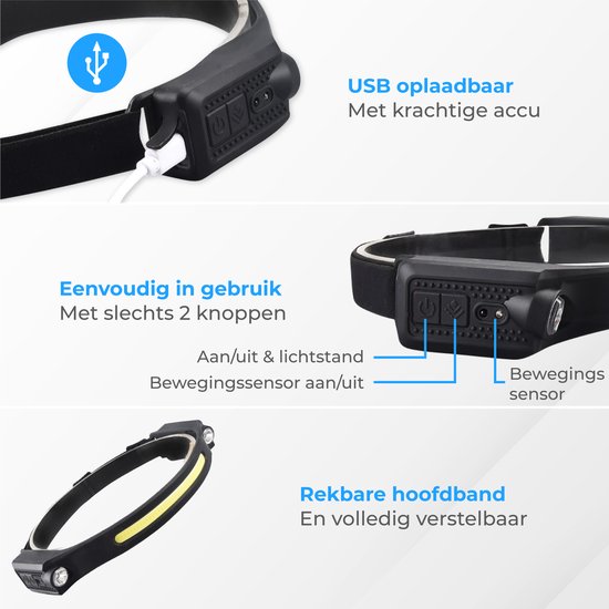 Nuvance - Scheinwerfer Led wiederaufladbar - Scheinwerfer - Usb wiederaufladbar - Wide Beam 230Â° mit Motion Sensor Scheinwerfer - 350 Lumen - einstellbar