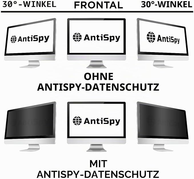 Cobus Privacy Screen Filter Monitor – Anti-Spy-Bildschirmfolie – 30°-Datenschutz – kratz- und fingerabdruckbeständig