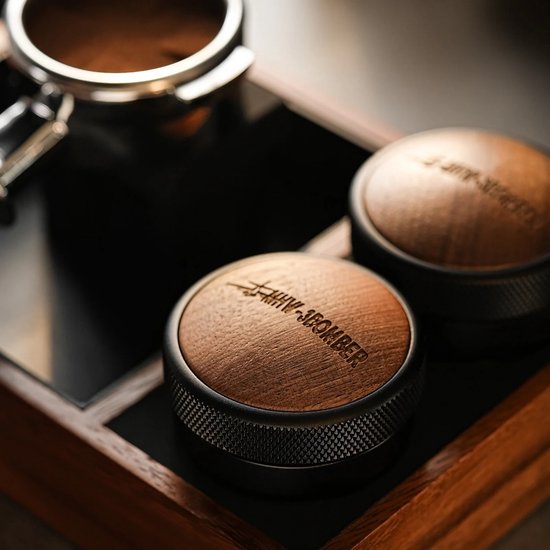MHW-3BOMBER CD-Kaffeeverteiler – 58 mm Verteiler mit einstellbarer Höhe und Holzoptik