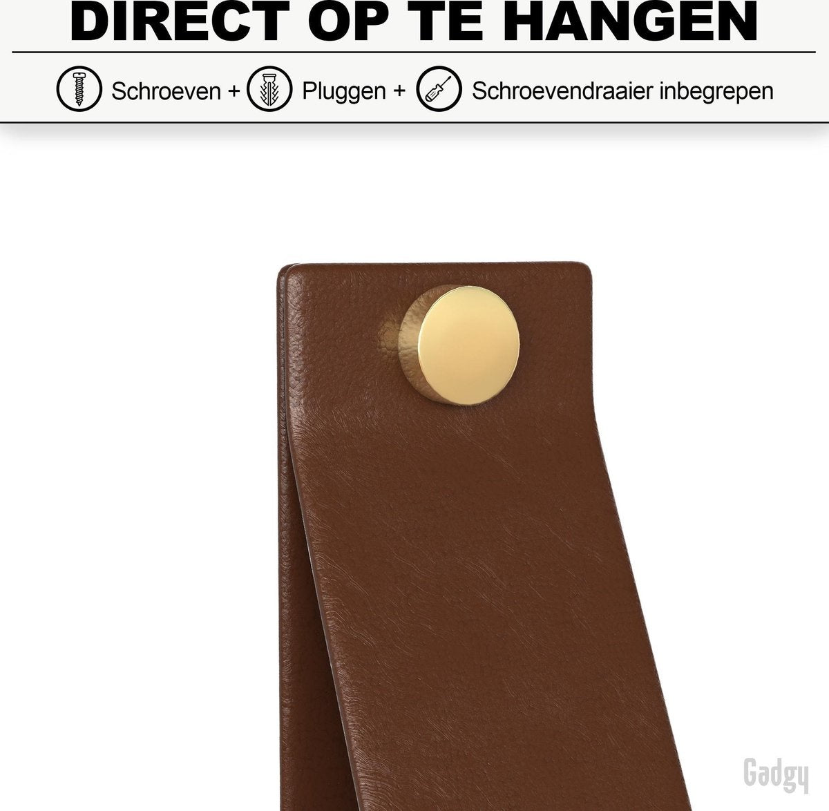 Gadgy Wandregal mit Ledergurten - Wandregal Holz - Wandregale - Wandregal schwebend - Bücherregal - Wanddekoration - 50x15cm