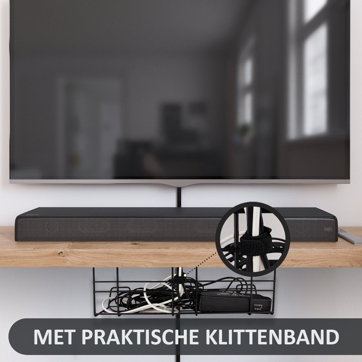 Stilemo Cable Tray Desk - Kabelhalter 38 CM - Kabelorganisator 10 KG Tragfähigkeit - Schwarz